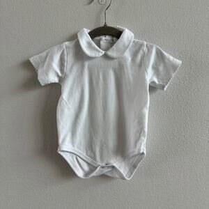 Kissy kissy white baby one piece 9M